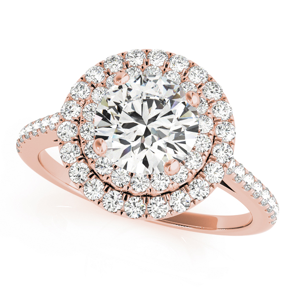 The Rose Double Halo Engagement Ring, front view