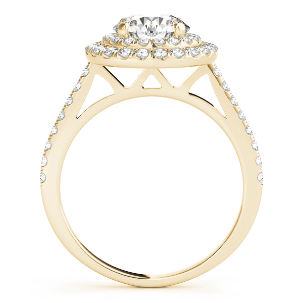 The Rose Double Halo Engagement Ring, side view