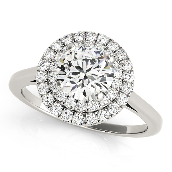 Round Double Halo Engagement Ring