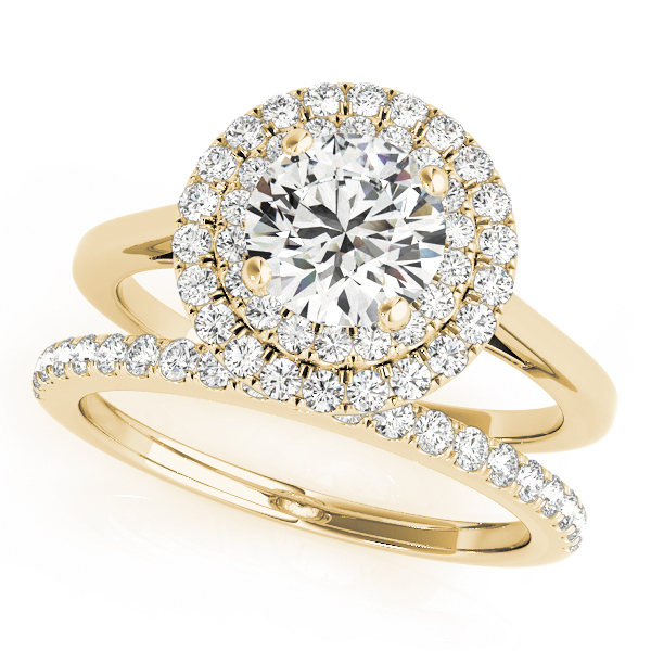 The Claudia Double Halo Engagement Ring, set view