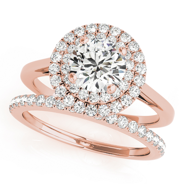 The Claudia Double Halo Engagement Ring, set view
