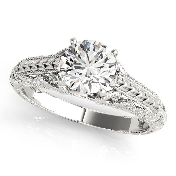 Vintage Filigree Milgrain Engagement Ring