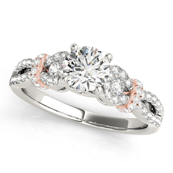 Infinity Split Shank Cluster Sides Engagement Ring