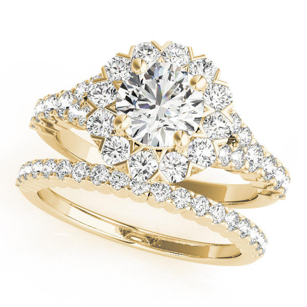 The Madeleine Halo Engagement Ring II, set view