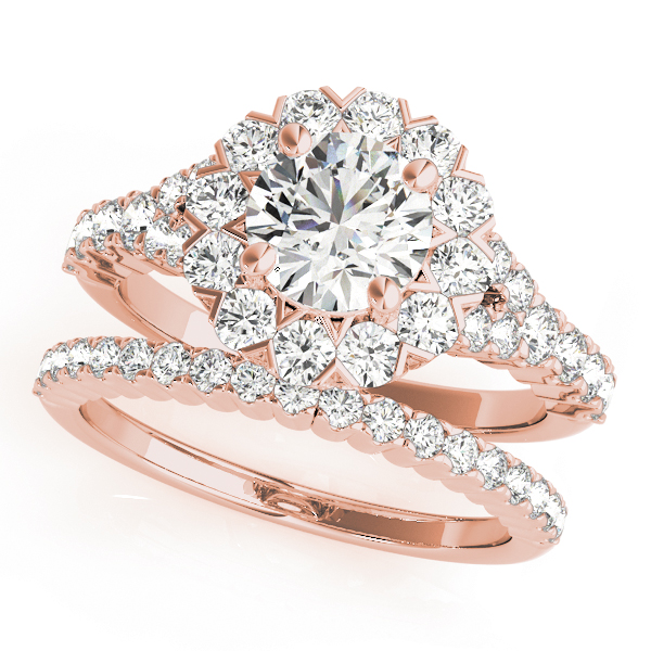 The Madeleine Halo Engagement Ring II, set view