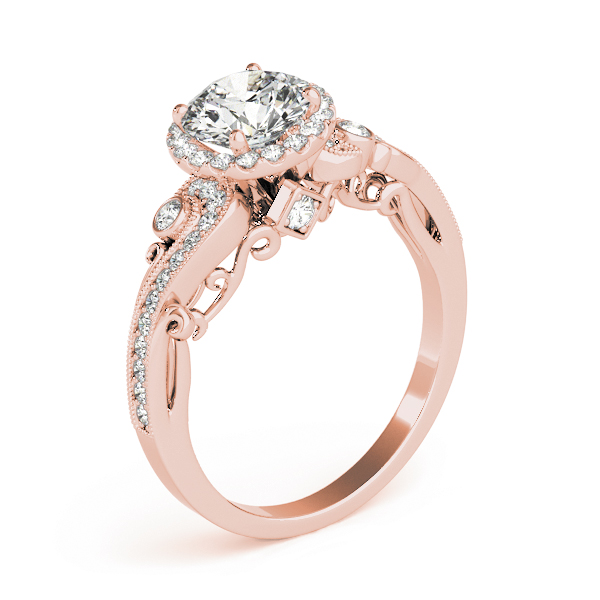The Rosalind Halo Engagement Ring, angled view