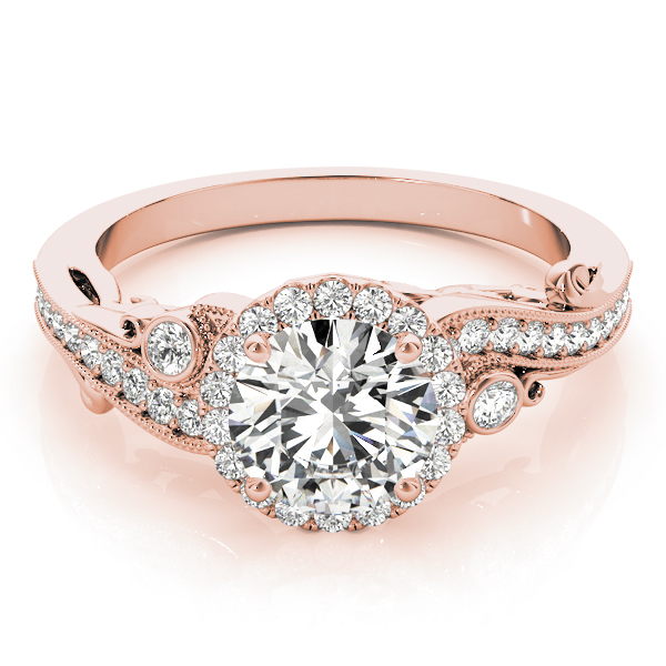 The Rosalind Halo Engagement Ring, set view