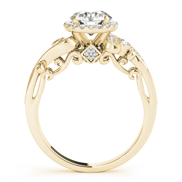 The Rosalind Halo Engagement Ring, side view