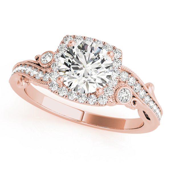 The Lila Halo Engagement Ring, front view