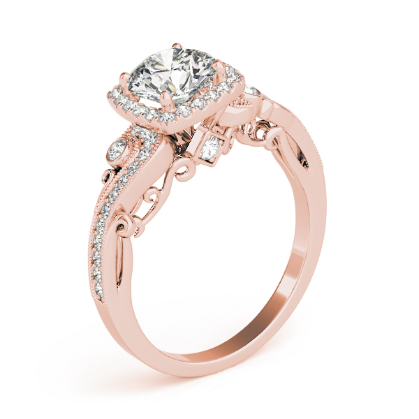 The Lila Halo Engagement Ring, angled view