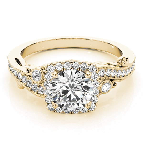 The Lila Halo Engagement Ring, set view