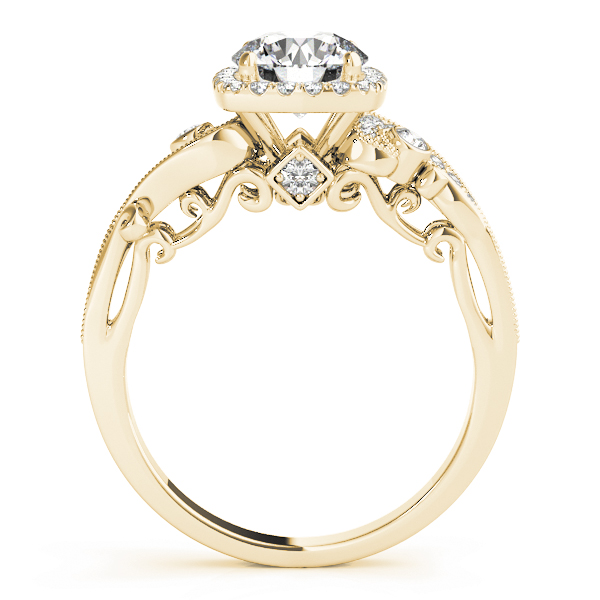 The Lila Halo Engagement Ring, side view
