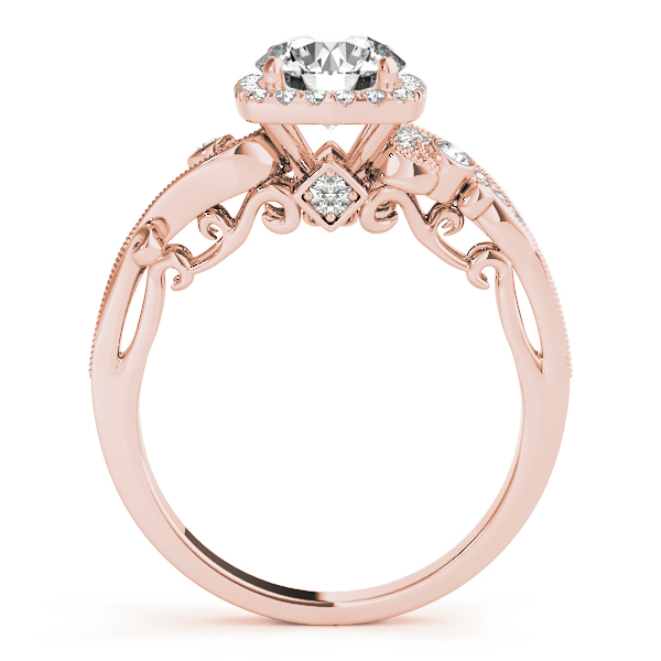 The Lila Halo Engagement Ring, side view
