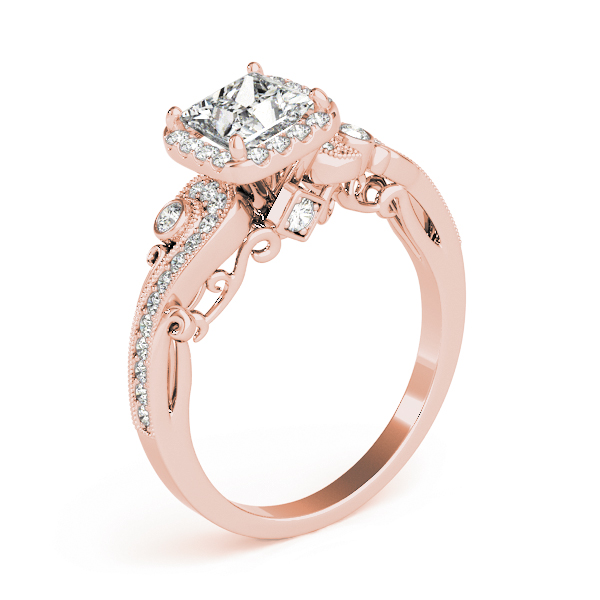 The Martha Halo Engagement Ring, angled view