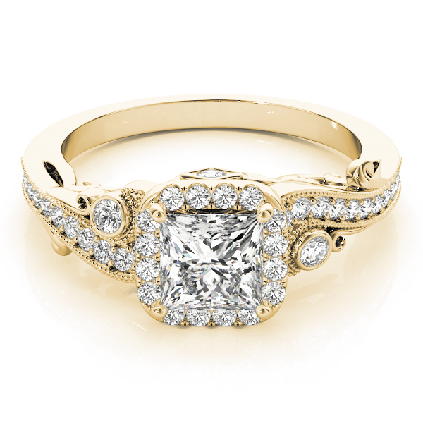 The Martha Halo Engagement Ring, set view