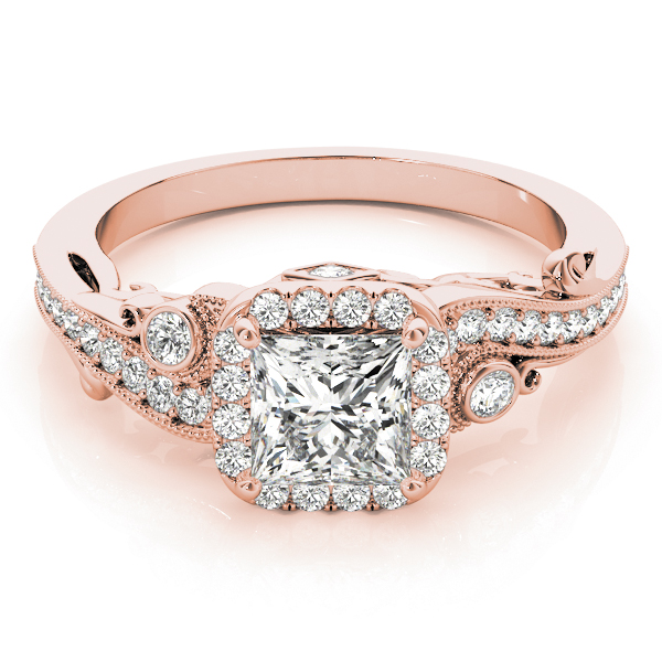 The Martha Halo Engagement Ring, set view