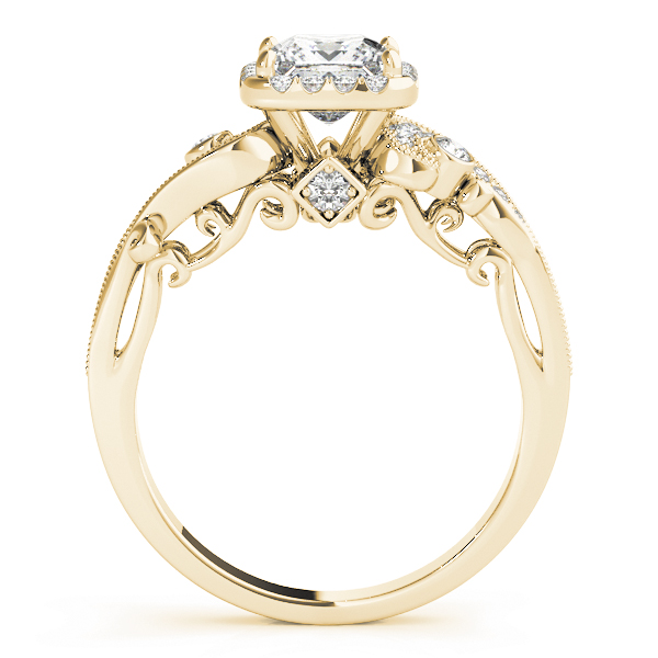 The Martha Halo Engagement Ring, side view
