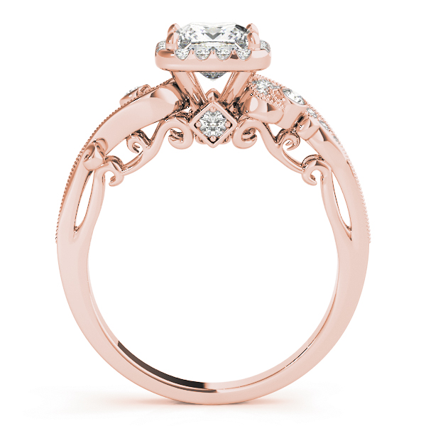 The Martha Halo Engagement Ring, side view