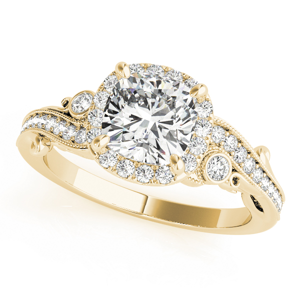 The Ella Halo Engagement Ring, front view