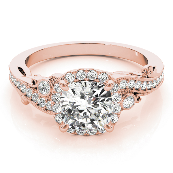 The Ella Halo Engagement Ring, set view