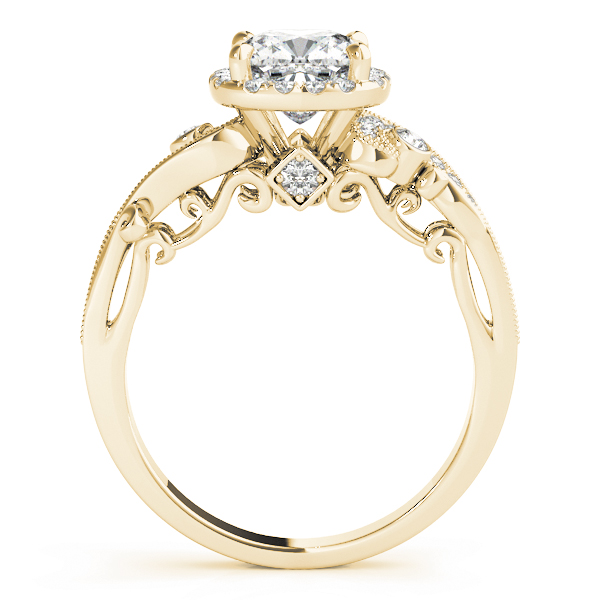 The Ella Halo Engagement Ring, side view