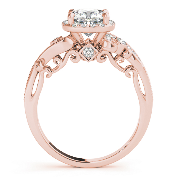 The Ella Halo Engagement Ring, side view
