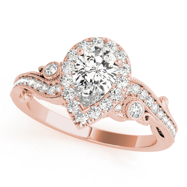 The Bridget Halo Engagement Ring, front view