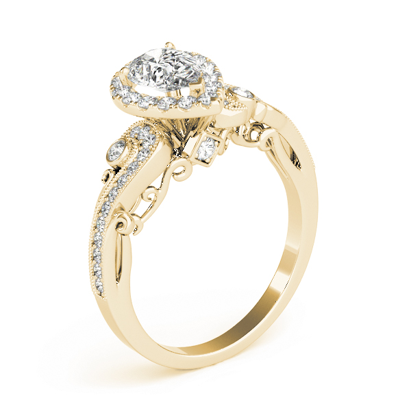 The Bridget Halo Engagement Ring, angled view