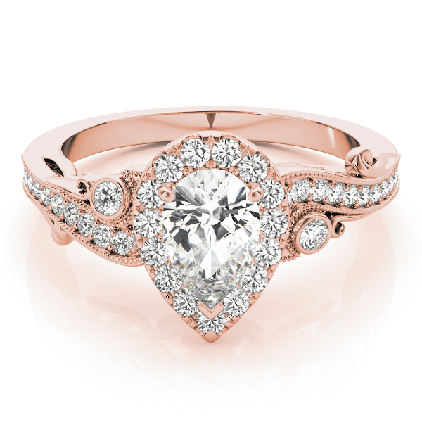 The Bridget Halo Engagement Ring, set view