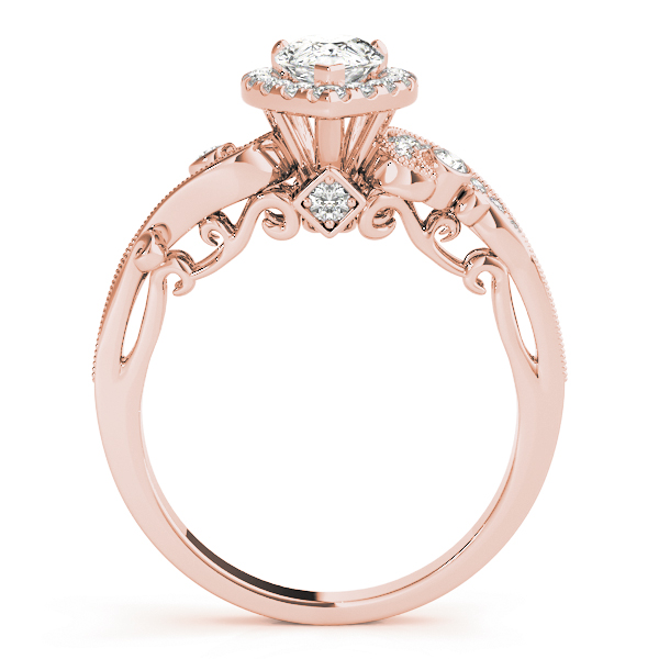 The Bridget Halo Engagement Ring, side view