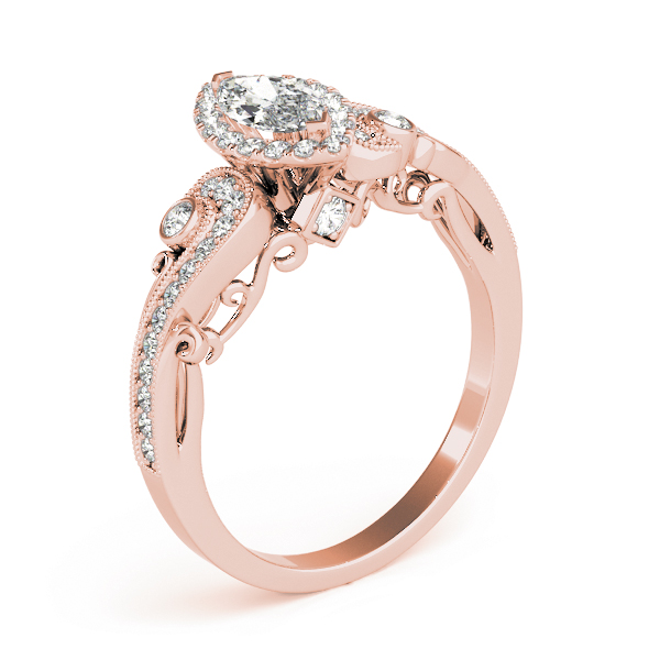 The Leona Halo Engagement Ring, angled view