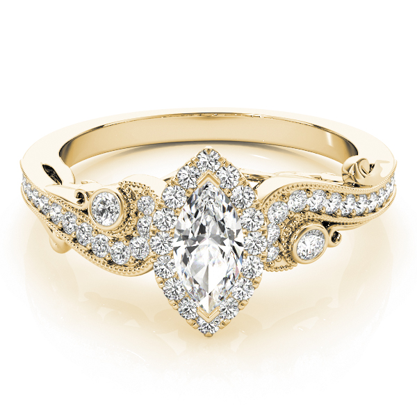 The Leona Halo Engagement Ring, set view