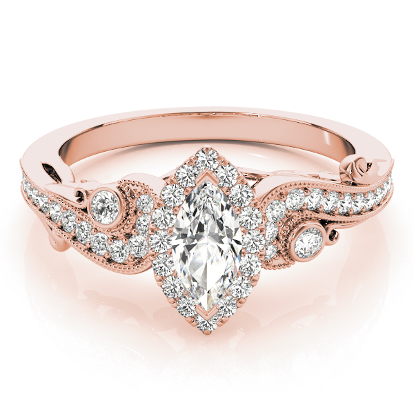 The Leona Halo Engagement Ring, set view