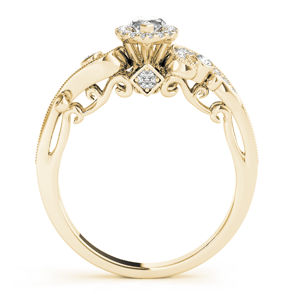 The Leona Halo Engagement Ring, side view