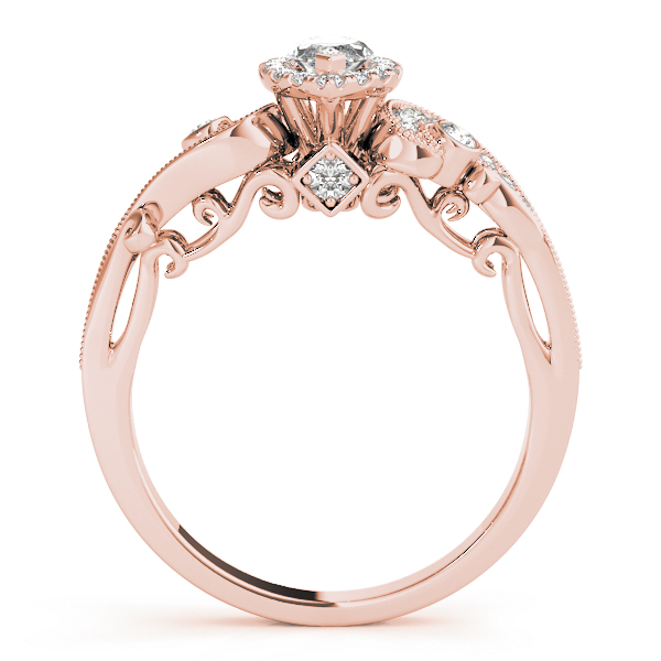 The Leona Halo Engagement Ring, side view