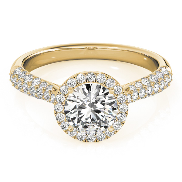 The Mary Halo Engagement Ring, set view