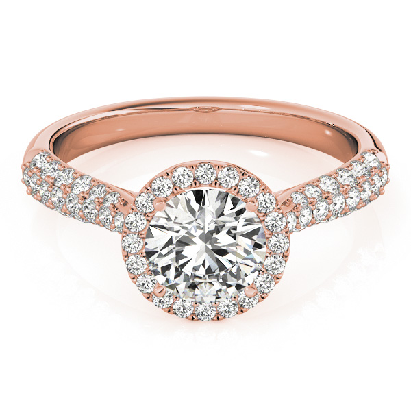 The Mary Halo Engagement Ring, set view