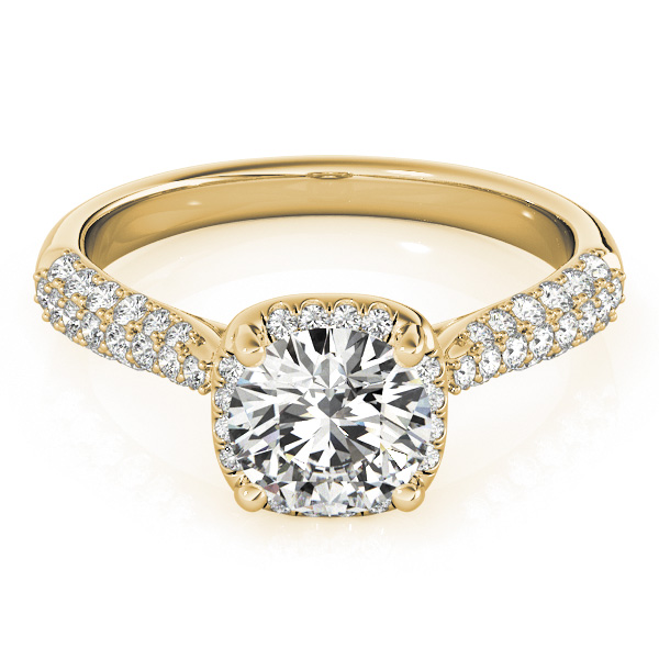 The Cordelia Halo Engagement Ring, set view