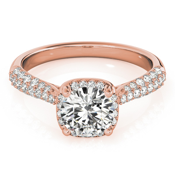 The Cordelia Halo Engagement Ring, set view