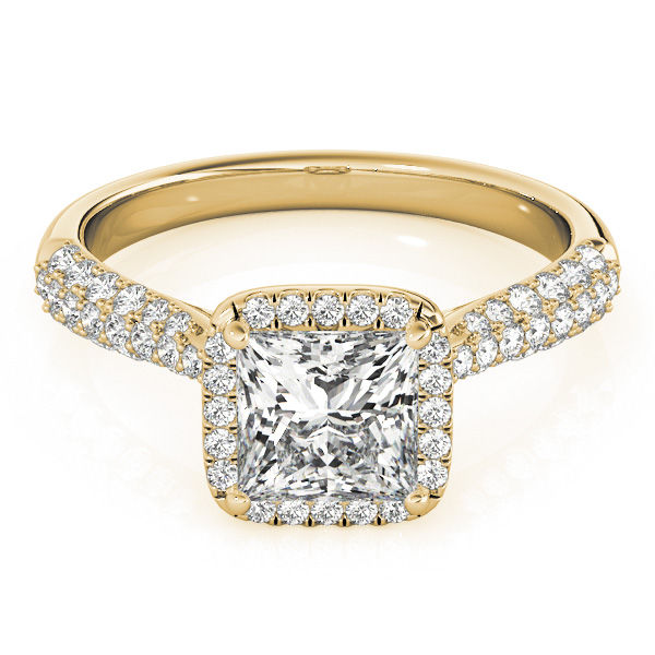 The Hazel Halo Engagement Ring, set view