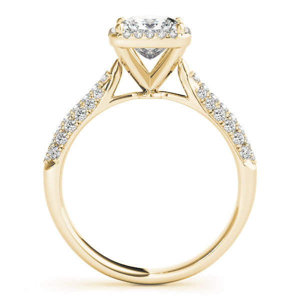 The Hazel Halo Engagement Ring, side view