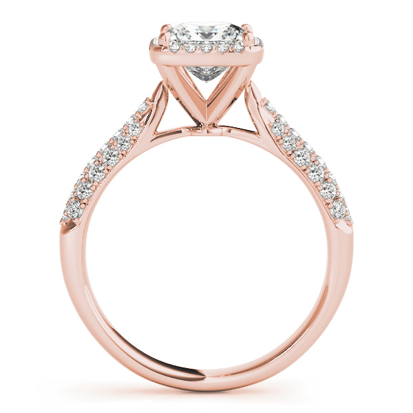 The Hazel Halo Engagement Ring, side view