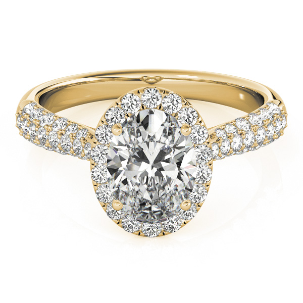 The Georgiana Halo Engagement Ring, set view