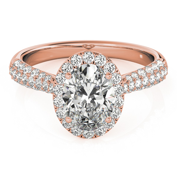 The Georgiana Halo Engagement Ring, set view