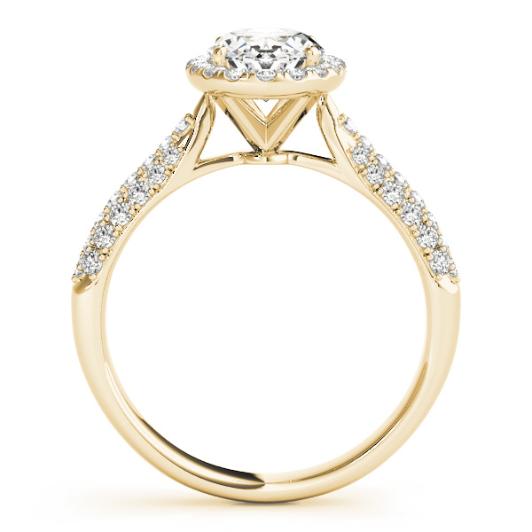 The Georgiana Halo Engagement Ring, side view
