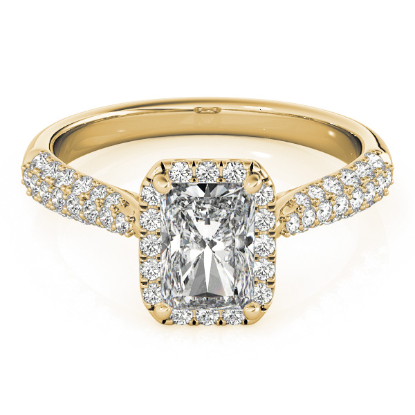 The Carolina Halo Engagement Ring, set view