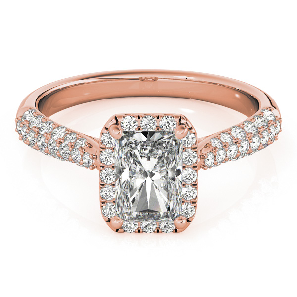 The Carolina Halo Engagement Ring, set view