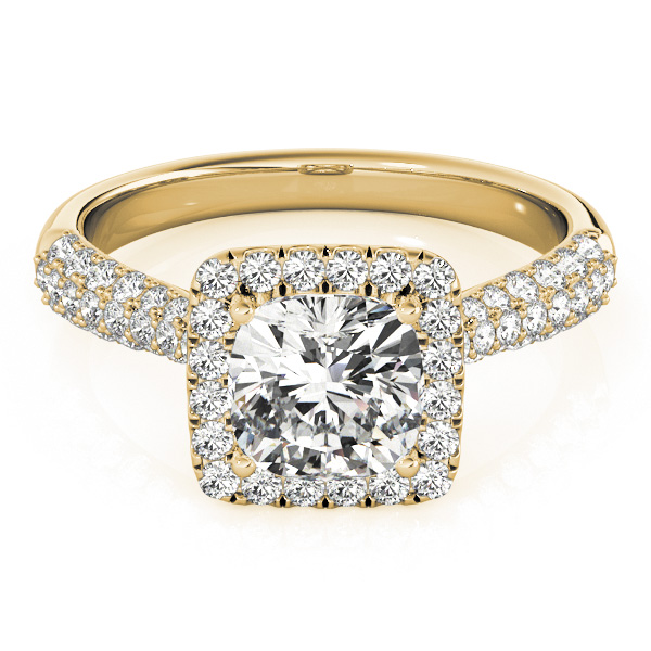 The Beatrice Halo Engagement Ring, set view