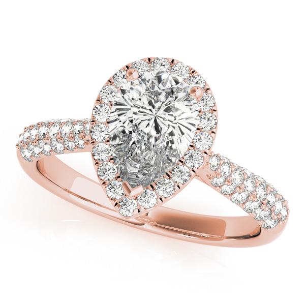The Harlow Halo Engagement Ring, front view