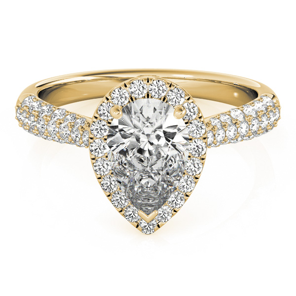 The Harlow Halo Engagement Ring, set view